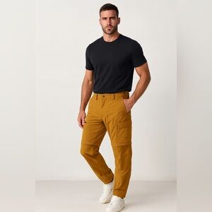 Helly Hansen Mustard Convertible Hiking Pants Size S Outdoor Cargo Travel